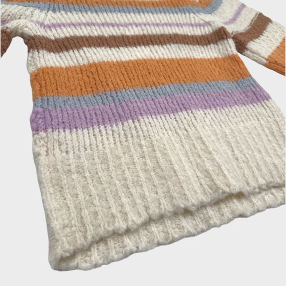 NWT Rebecca Taylor Fluffy Stripe Bishop Sleeve Knit Sweater Women's Small - Picture 10 of 14